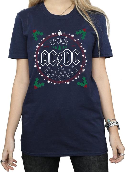 Produktbild AC/DC Weihnachten Kreis Baumwolle Boyfriend TShirt (3XL)