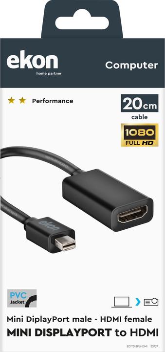 Actual product image Ekon Mini DisplayPort — HDMI (Typ A)