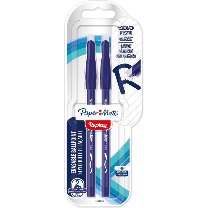 Paper Mate, Schreibstifte, Radierbare Kulli REPLAY 2er M (Blau, 2 x)