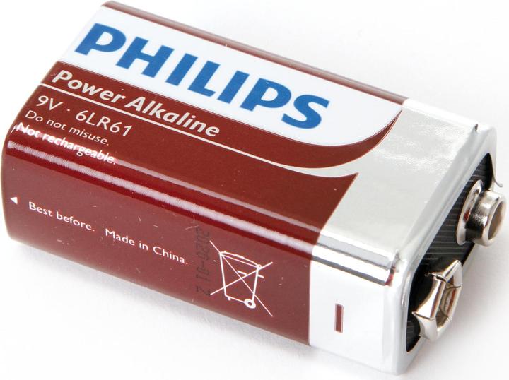 Actual product image Philips Power Life 6LR61P1B - Battery 9V - Alkaline (1 pcs., 9V Block)