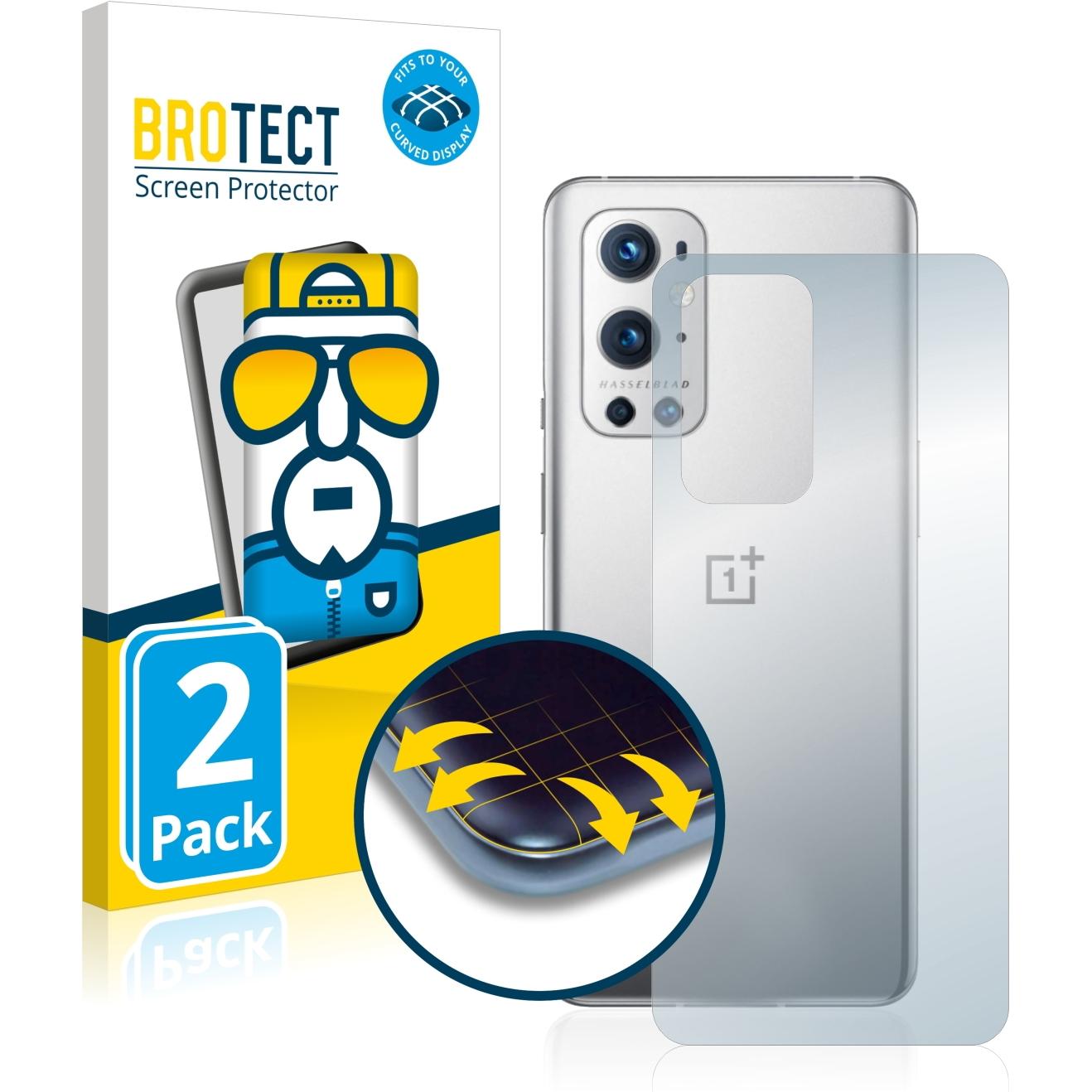 BROTECT Full-Cover Displayschutz (2 Stück, OnePlus 9 Pro), Smartphone Schutzfolie, Transparent