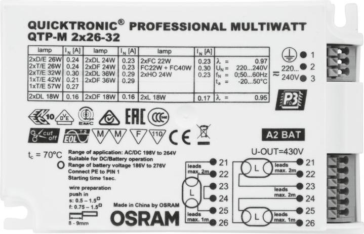 Produktbild Osram QTRONIC ECG 2X26-32/220-240 S