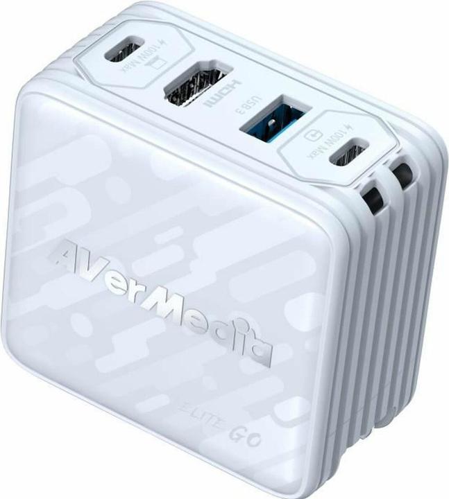 Produktbild AVerMedia Ladedock, EliteGO (GC313Pro) White, 100W GaN, HDMI (Mac, Windows)