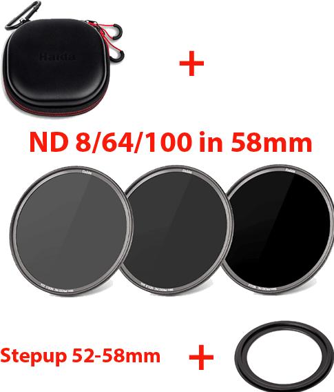 Produktbild Haida ND Filterset 58mm ND0.9+1.8+3.0 mit Tasche (58 mm, ND- / Grauverlauffilter, 58 mm)