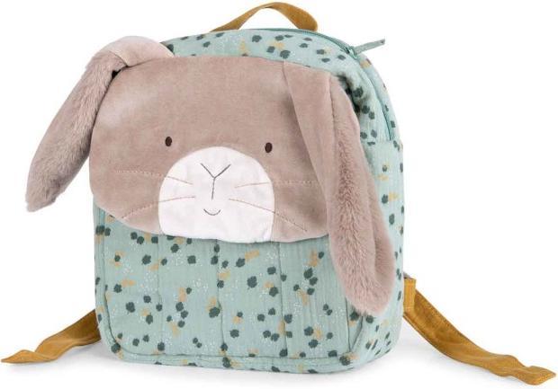 Actual product image Moulin Roty Backpack Rabbit Green Trois Petits Lapins