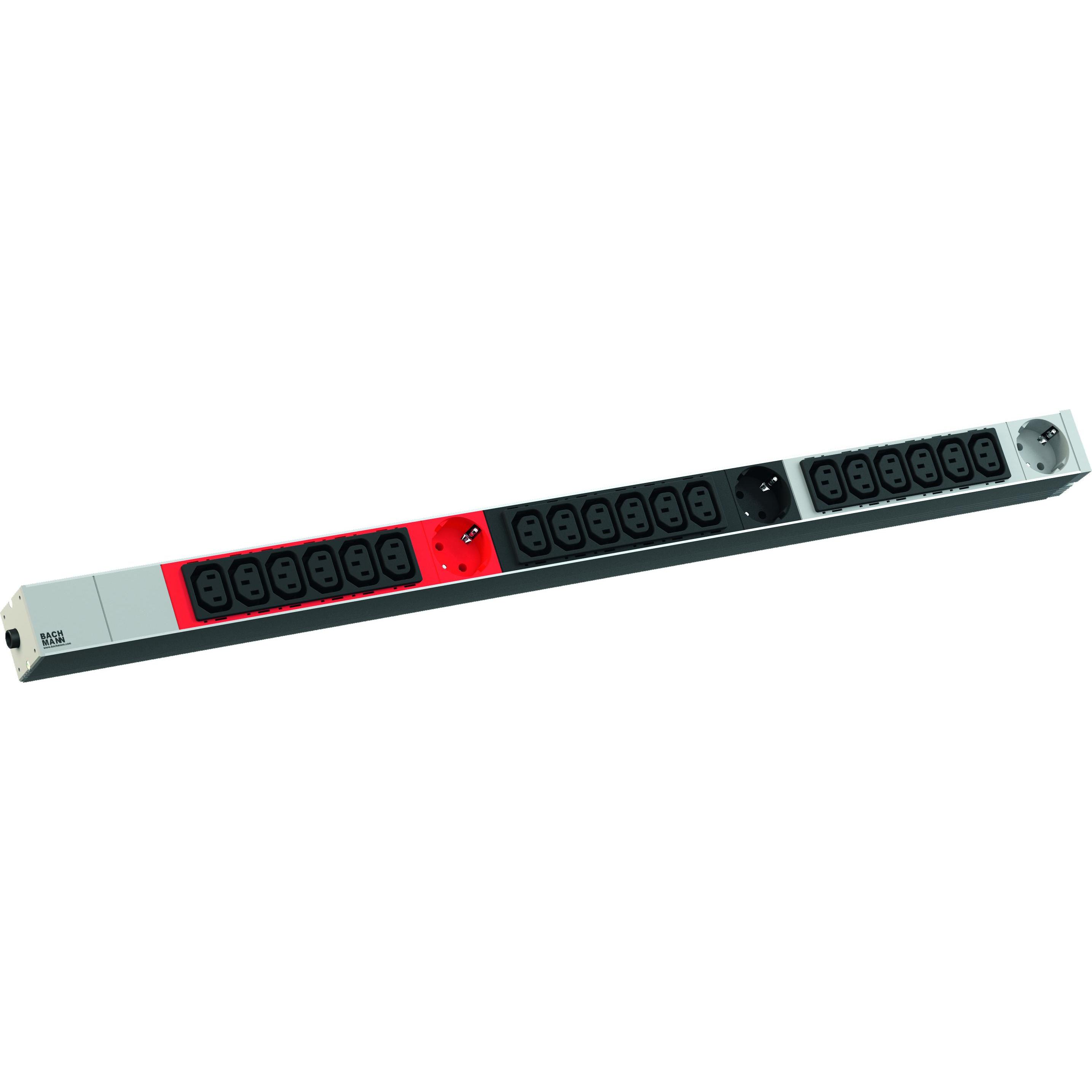 Bachmann IT PDU ALU 1HE 18x C13 3x Schutzkontakt CEE 3x 16A rot, USV Zubehör