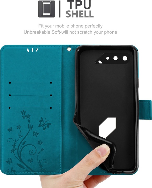 Actual product image Cadorabo Case Flower Book (Asus ROG Phone 5)