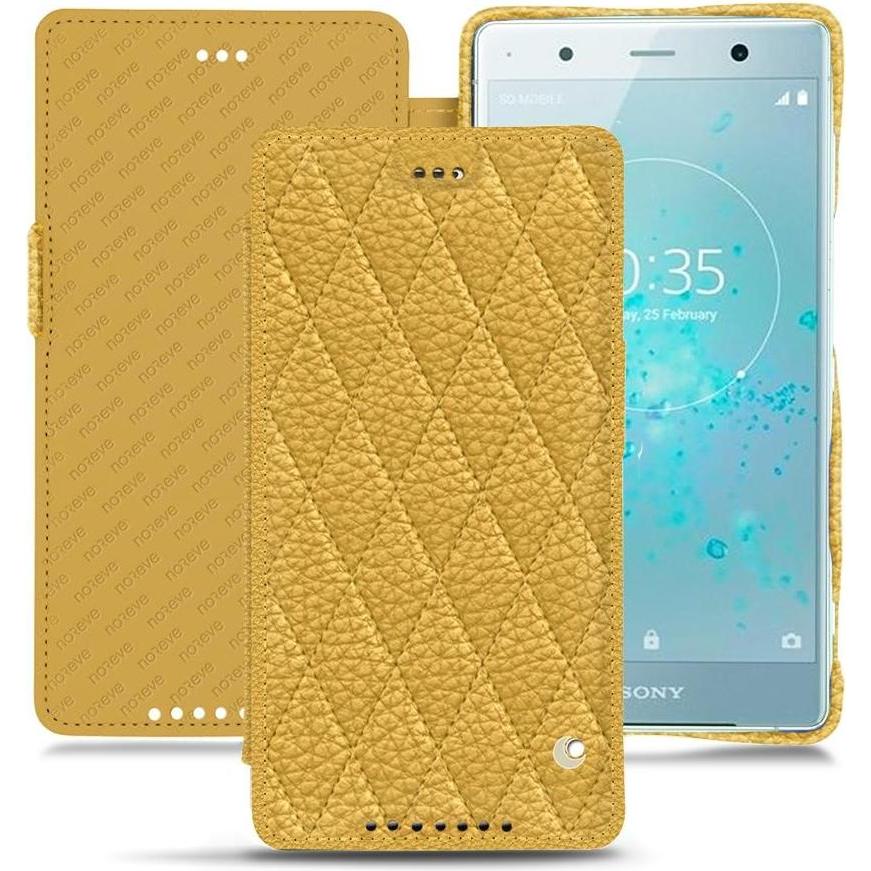 Noreve Lederschutzhülle horizontal (Sony Xperia XZ2 Premium), Smartphone Hülle, Orange