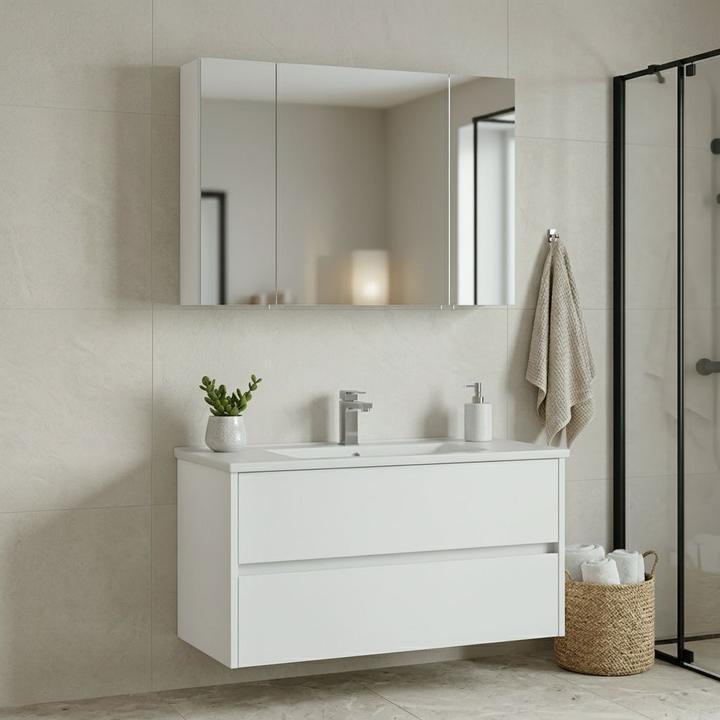 Produktbild Homitis Side 100 v3 Bathroom Cabinet With Sink & Mirror Set (2 Pieces)