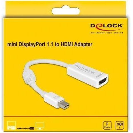 Thumbnail - Delock Mini-DisplayPort zu (HDMI, 18 cm), Data + Video Adapter, Weiss