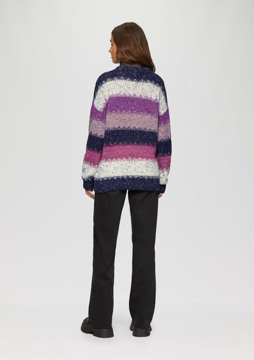 Actual product image s.Oliver Strickpullover Oversize Pullover mit mehrfarbigem Streifenmuster (S)