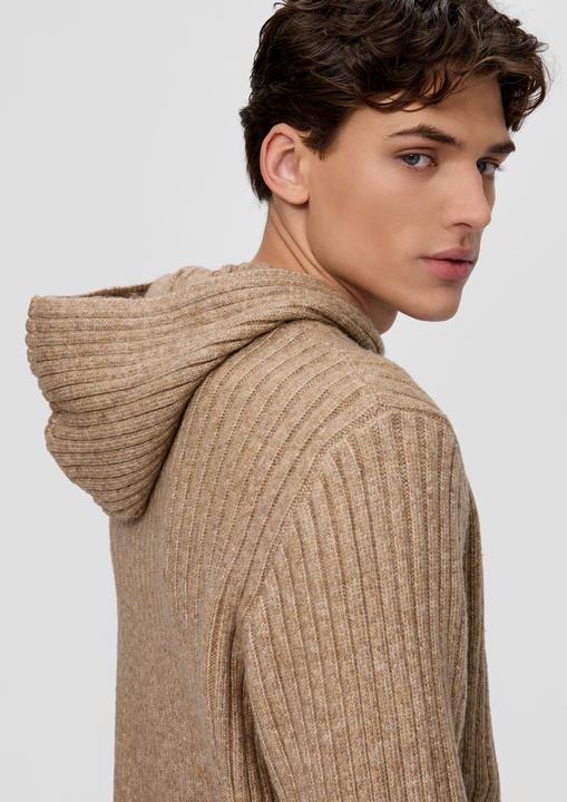 Actual product image s.Oliver Strickpullover Strick-Hoodie mit Rippstruktur (XXL)