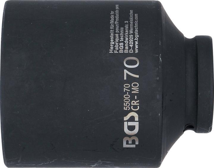 Produktbild BGS Kraft-Steckschlüssel-Einsatz Sechskant, tief Antrieb Innenvierkant 25 mm (1") SW 70 mm (75 mm)