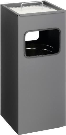 Immagine prodotto Durable Cestino per rifiuti in metallo 17L quadrato con posacenere 1 ST 333158