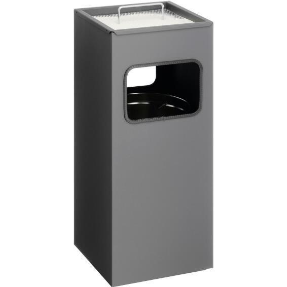 Durable, Aschenbecher, Papierkorb Metall 17L eckig mit Ascher 1 ST 333158