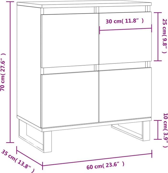 Produktbild vidaXL Sideboard (60 x 35 x 70 cm)