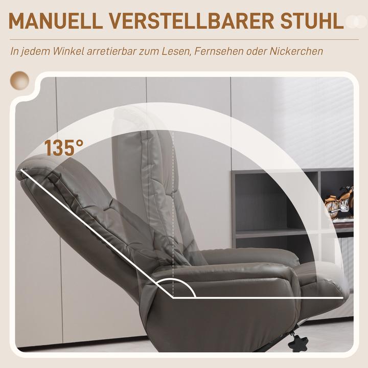Actual product image Homcom Relaxsessel mit Hocker Kunstleder, Holz Schwarz
