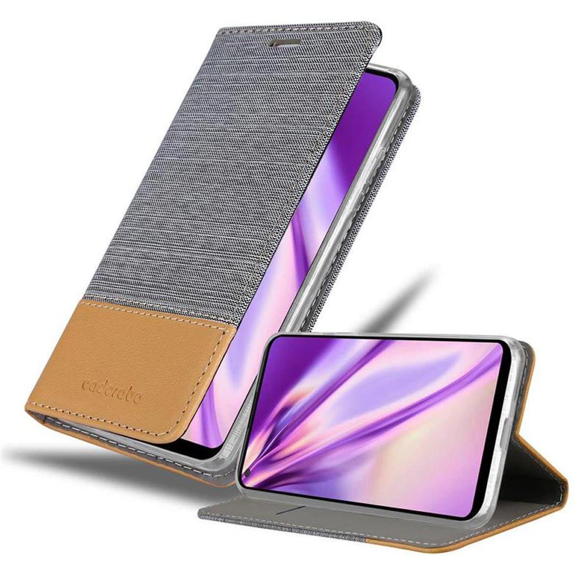 Cadorabo Jeans Optik (Samsung Galaxy A11, Samsung Galaxy M11), Smartphone Hülle, Grau, Braun
