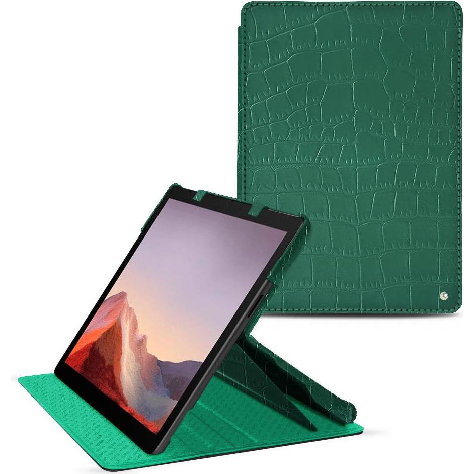 Thumbnail - Noreve Lederschutzhülle vertikal (Microsoft Surface Pro 8), Tablet Hülle, Grün