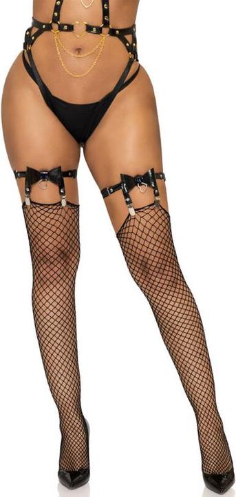 Actual product image Leg Avenue Vegan Leather Garter Belt One Size - Pink (One size)
