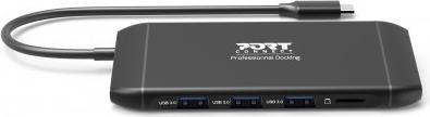 Actual product image Port Designs 901913 Interface Hub USB 2.0 Type-C 5000 Mbit/s Black (USB-C, 9 ports)