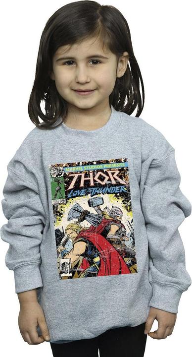 Actual product image Girls Thor Love And Thunder Vintage Poster Sweatshirt (152, 158)
