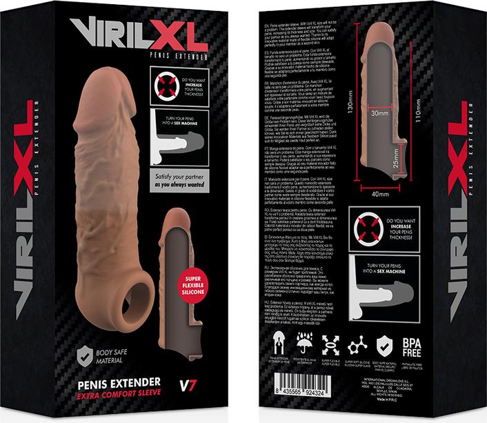 Actual product image Virilxl Extension De Pene Liquid Silicone V7 Marron