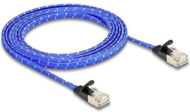 Produktbild Delock RJ45 Flachband Netzwerkkabel mit Geflechtmantel Cat.6 (U/FTP, CAT6a, 2 m)