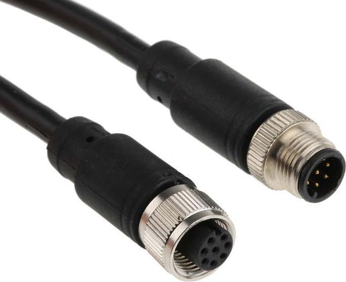 Produktbild RS PRO M12 male-M12 Female, 8W, 8 Core 2m