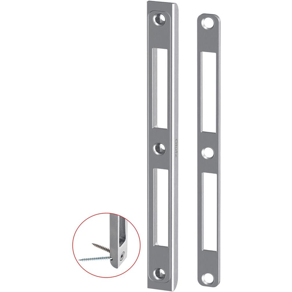 Glutz, Türgriff + Fenstergriff, Kappenschliessblech 16620 mit Einlegeteil 20mm (Schliessblech)