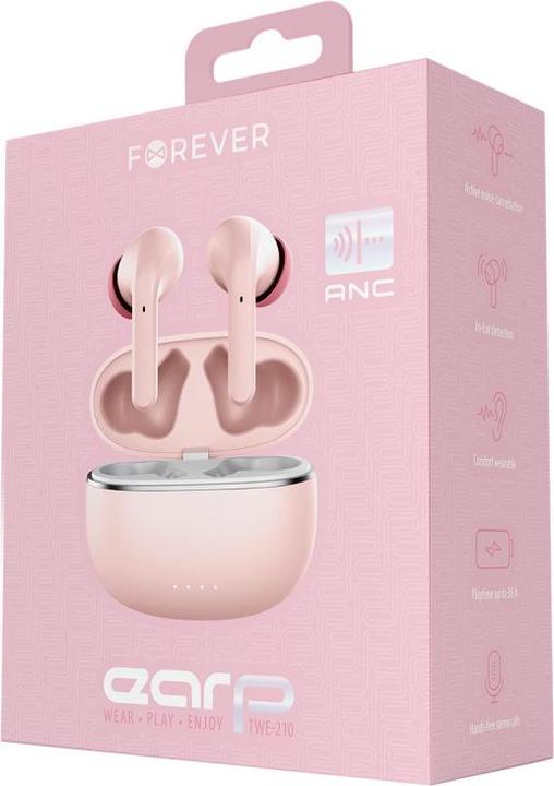 Actual product image Forever Bluetooth ANC earphones TWE-210 Earp pink (ANC, 36 h, Wireless)