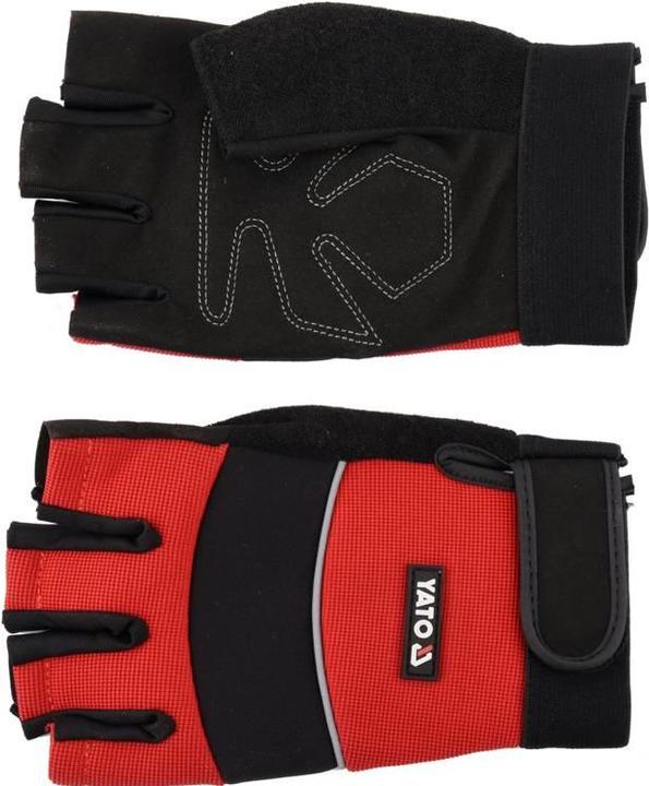 Produktbild Yato Schutzhandschuhe Grösse 10" Synthetik, mit Verschluss, schwarz und rot (YT-74662) (10)