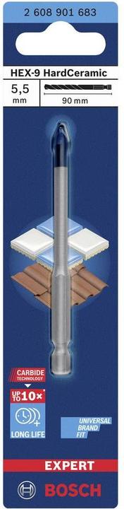Produktbild Bosch Professional Zubehör Expert HEX-9 Hard Ceramic-Bohrer 5,5 x 90 mm (5,5 Millimeter)