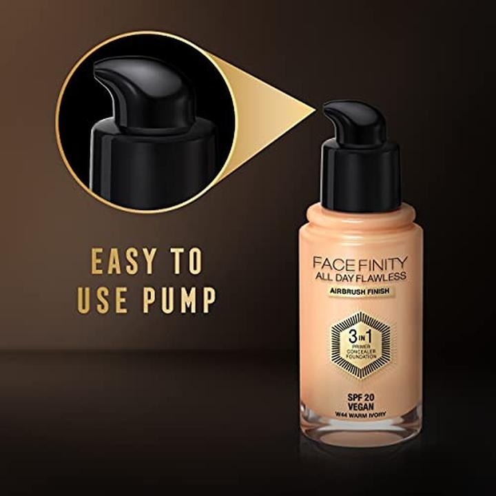 Produktbild Max Factor FACEFINITY All Day Flawless 3in1 Foundation Nr. W44 Warm Ivory 30ml (W44)