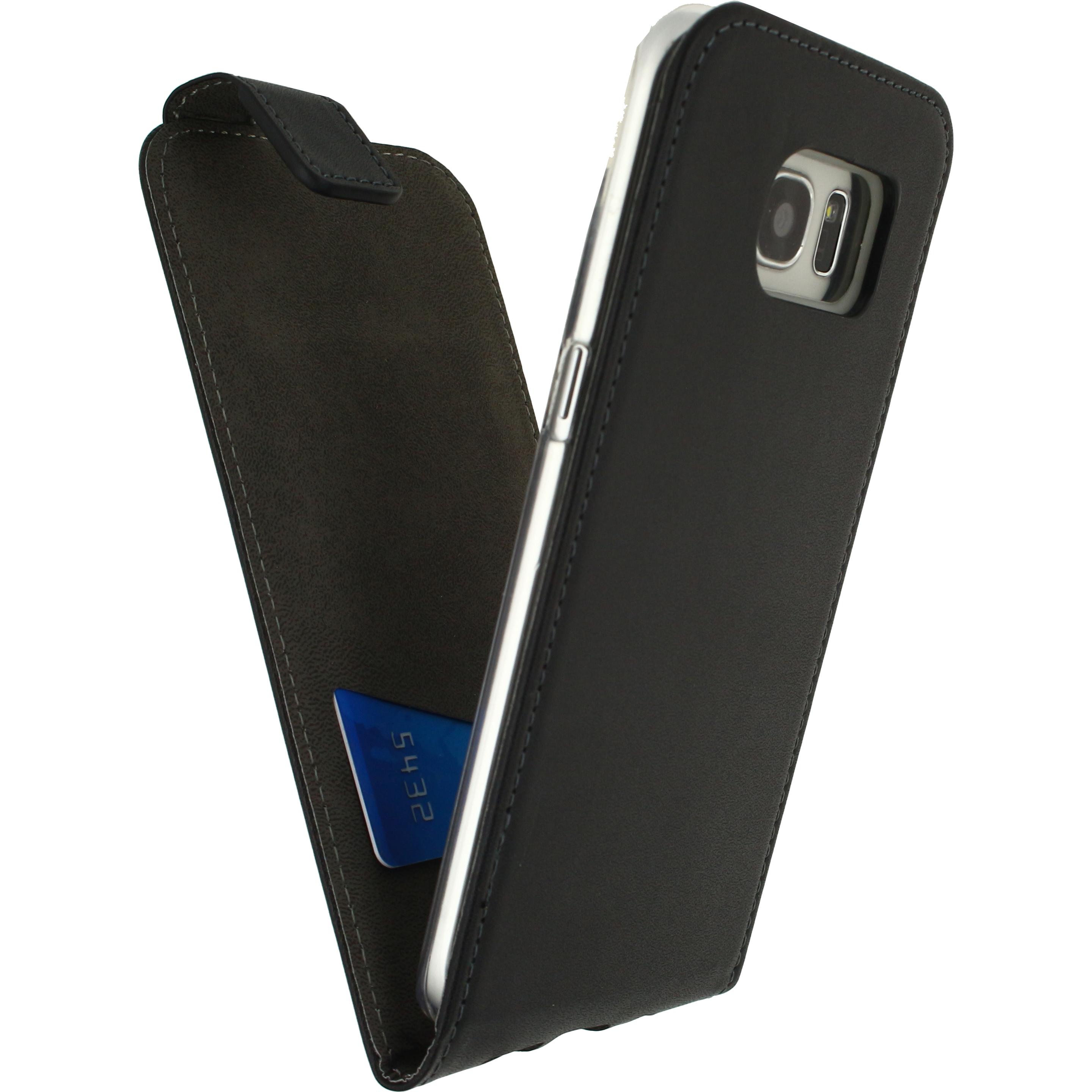Mobilize Klassisches Gelly Flip Etui (Samsung Galaxy S7 Edge), Smartphone Hülle, Schwarz