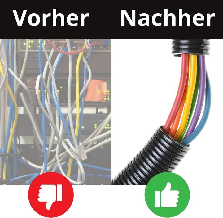 Actual product image Kalitec 5 metre corrugated conduit, slotted NW 26 I open corrugated conduit I marten protection conduit I (500 cm)