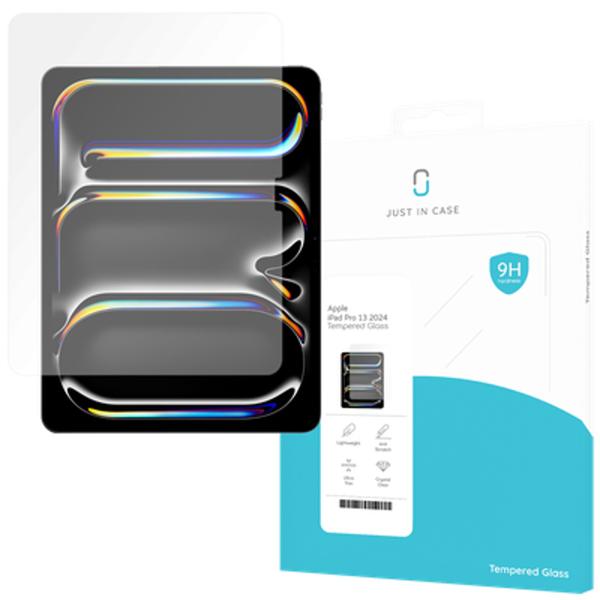 Just in Case Proteggi schermo in vetro temperato trasparente Apple iPad Pro 2024 13 (1 pz., Apple iPad Pro 13 2024), Pellicola tablet
