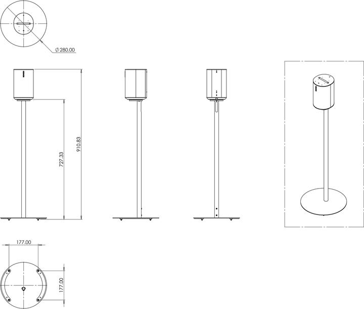 Image du produit Multibrackets ERA100 Pied de sol Sonos, métal/alu/4516 (Support)