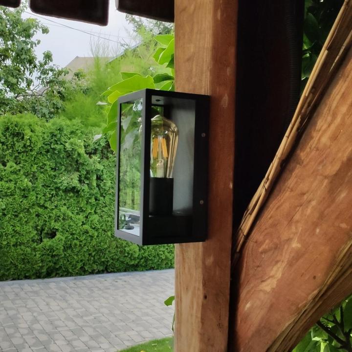 Produktbild V-TAC VT837 Wandleuchte 1 x E27 Matt Schwarz Klarglas (E27, IP44)