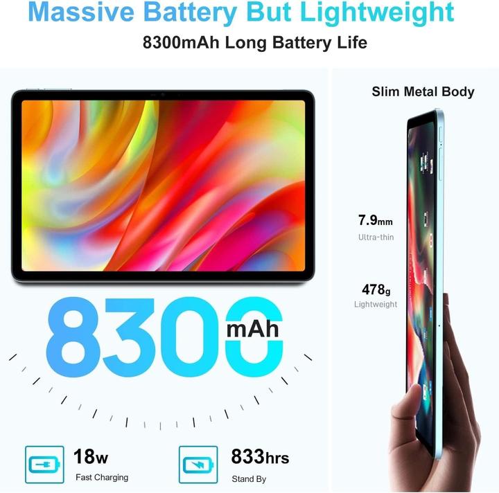 Actual product image Doogee T10 Plus (Tablette 4G - 10.51", 256 Go, 8 Go RAM) Bleu (4G, 10.51", 256 GB, Blue)