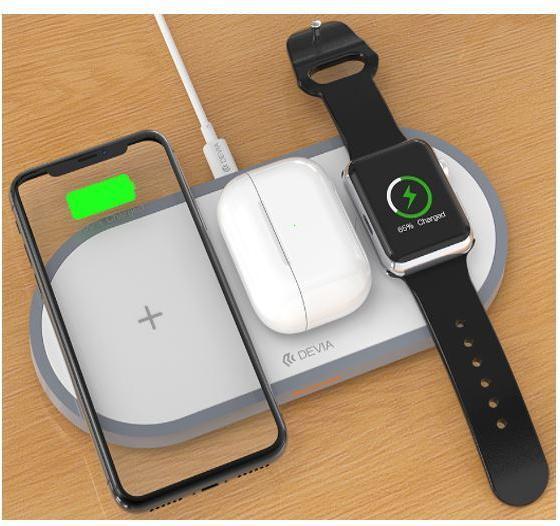 Actual product image Devia 3In1 Charger for smart phone&Applewatch&Earphone V4 (10W) white (10 W)