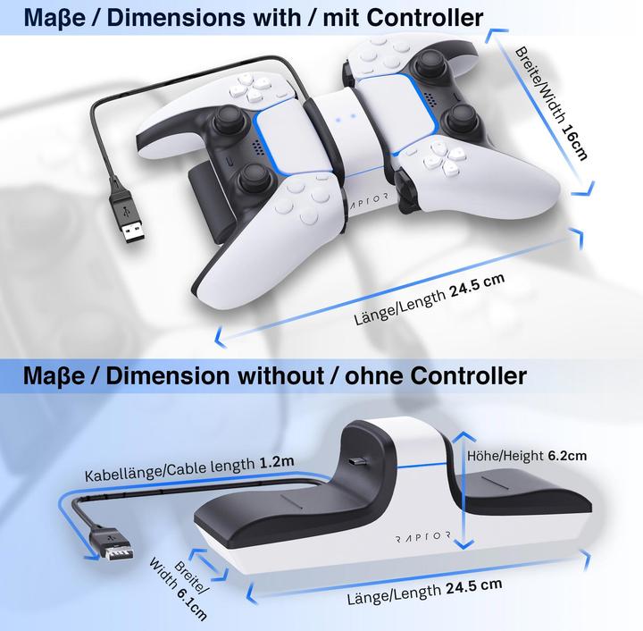 Actual product image Raptor Gaming CS200 Dual charging station (PS5)