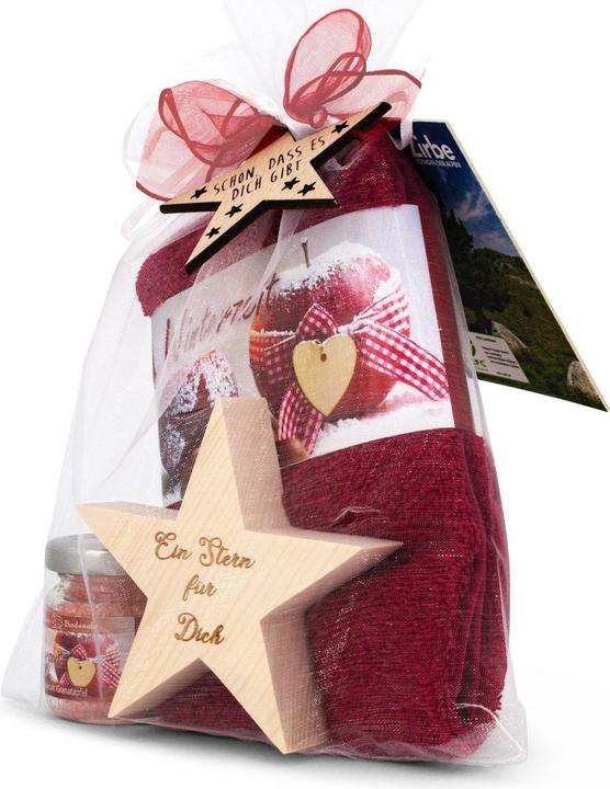 Produktbild ZNatur Geschenkset Weihnachten Zirben Holz Arvenholz Stern Geschenk Deko Badesalz & Tuch No.137 (Körperpflegeset)