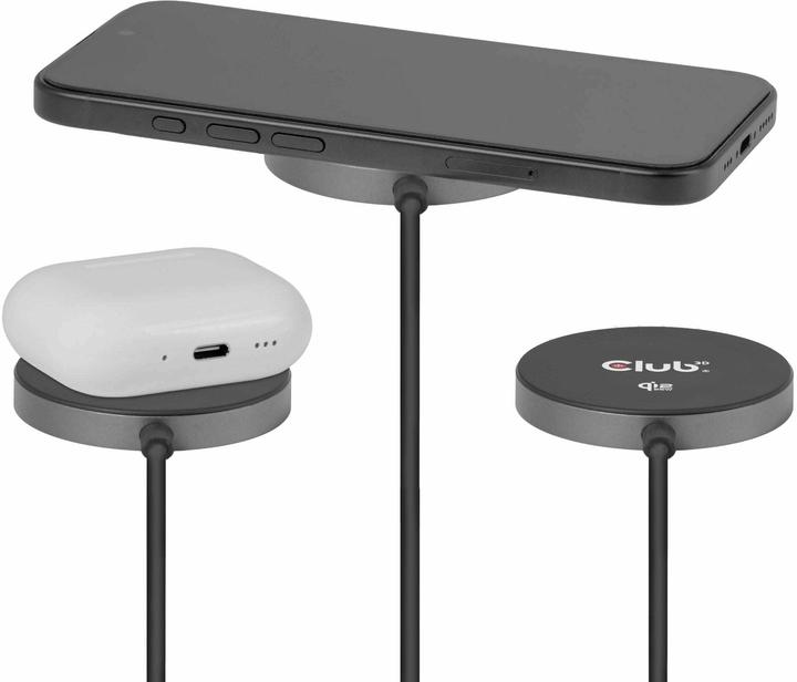 Produktbild Club 3D Club3D Ladegerät Qi2 USB Typ C 25W wireless schwarz (25 W)