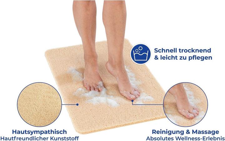 Actual product image Wenko Wellness Duschmatte beige 40 x 60 cm (60 x 40 cm)