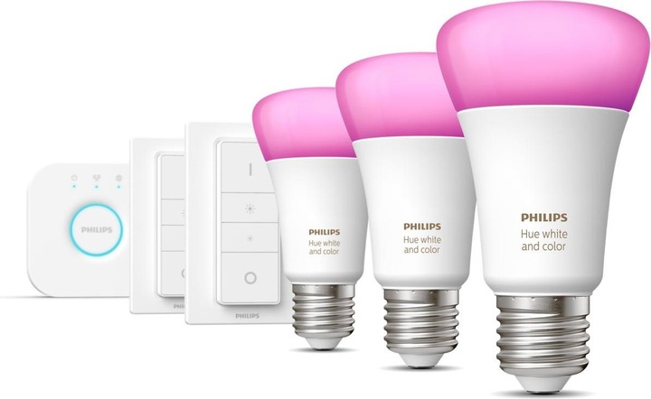 Immagine prodotto Philips Hue White & Color Ambiance BT (E27, 9 W, 806 lm, 3 x, F)
