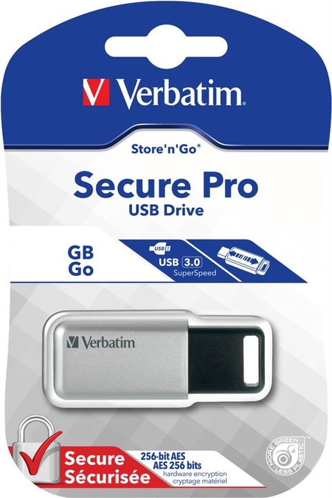 Actual product image Verbatim Usb 3.0 Drive 64gb Secure Data Pro (pc Mac) (64 GB, USB-A, USB 3.0)