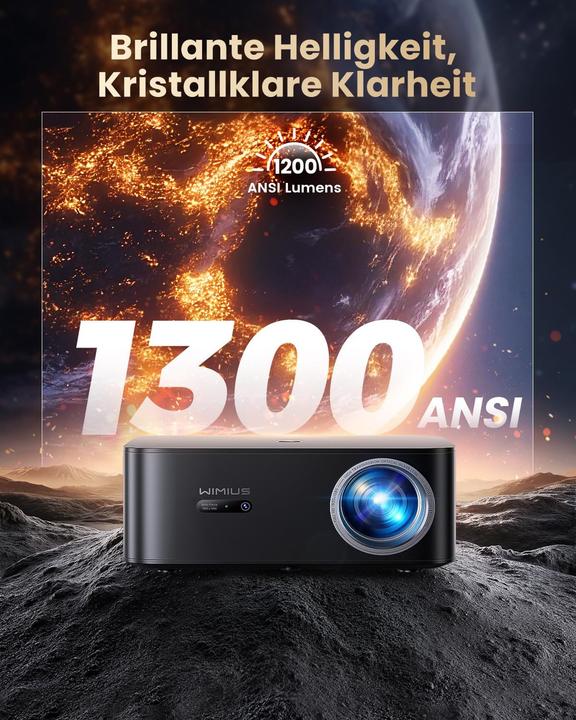 Image du produit WiMiUS 4K Beamer K13 mit Autofokus und Google TV (4K, 1300 lm)