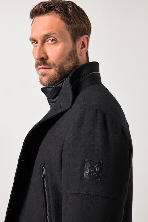 Image du produit JP1880 Veste en laine# mélangée déperlante avec empiècement à chevrons et col montant (3XL)
