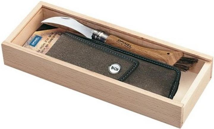 Image du produit Opinel No 08 Couteau à champignons avec brosse & étui (7 cm)
